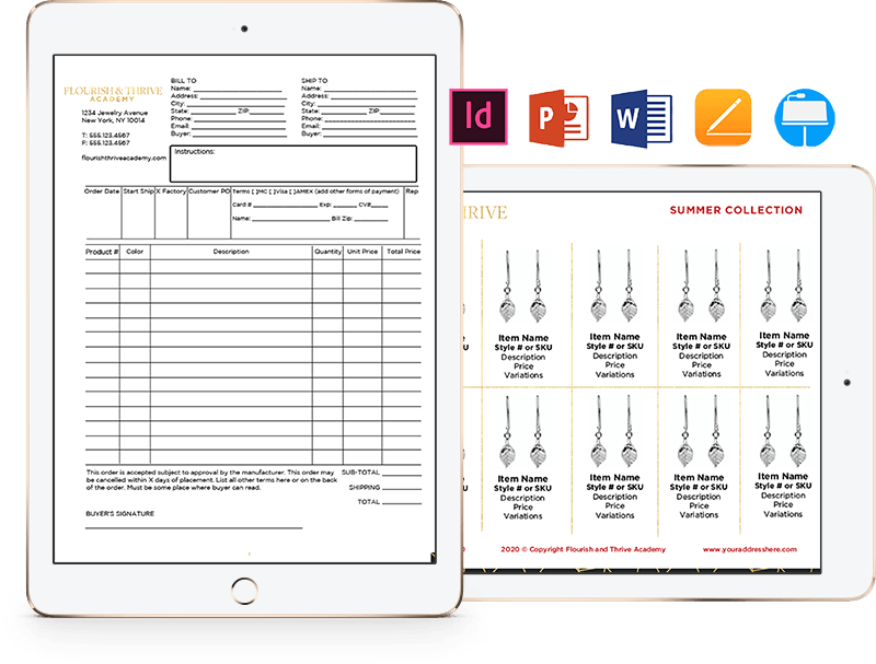 Wholesale Bundle - Line Sheet Templates